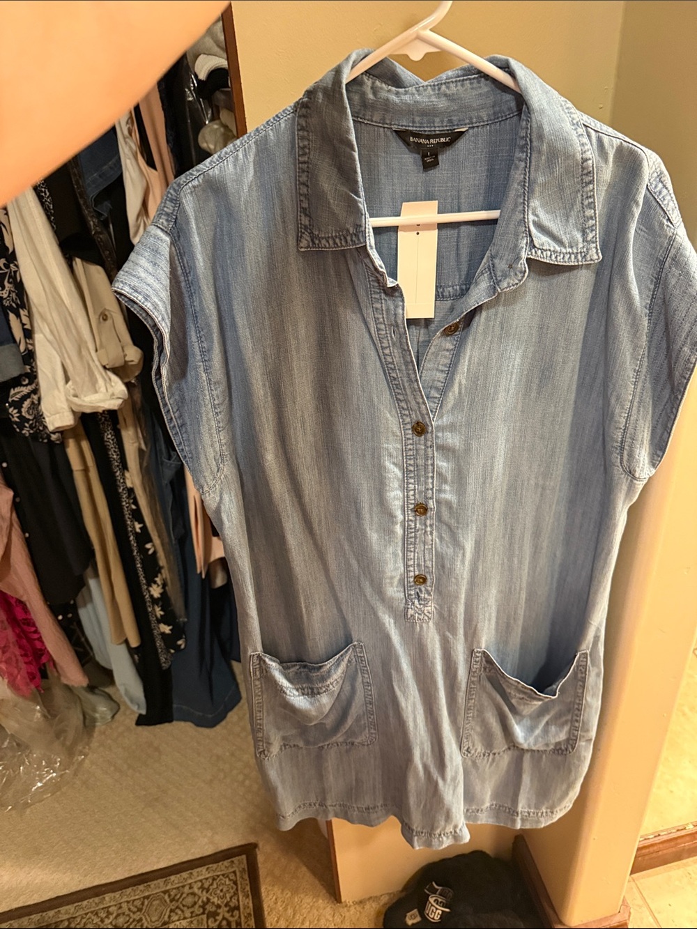 Banana Republic Light Denim Shirt Mini Dress